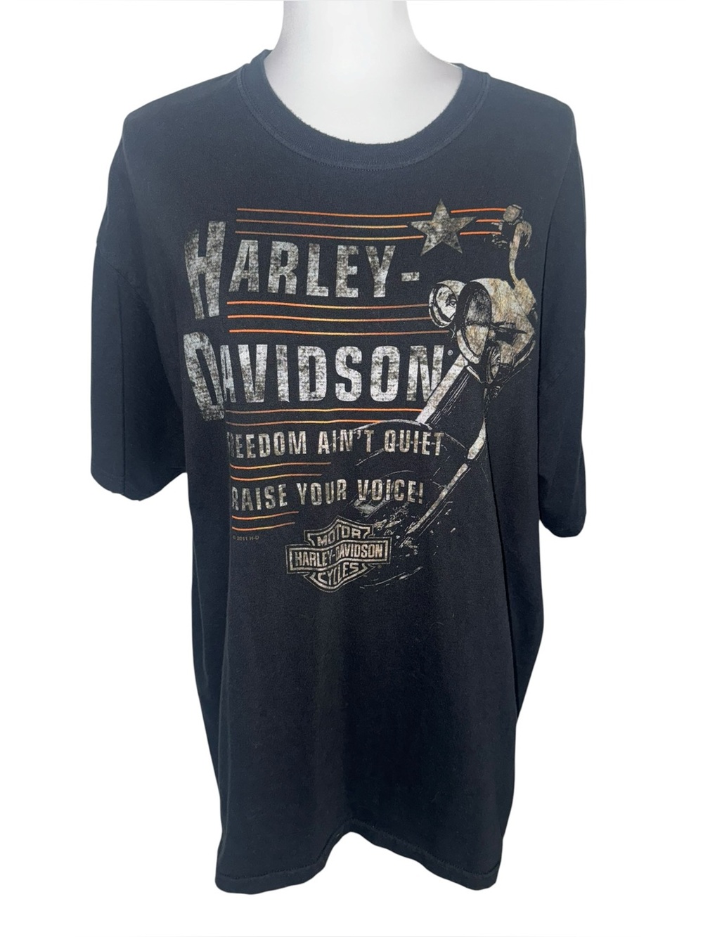 Harley Davidson Wilkesboro NC Graphic T Shirt Black XL Biker 2011 Grunge
